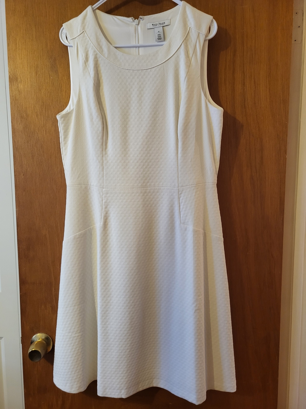 White House Black Market White Textured Sleeveless Midi Dress